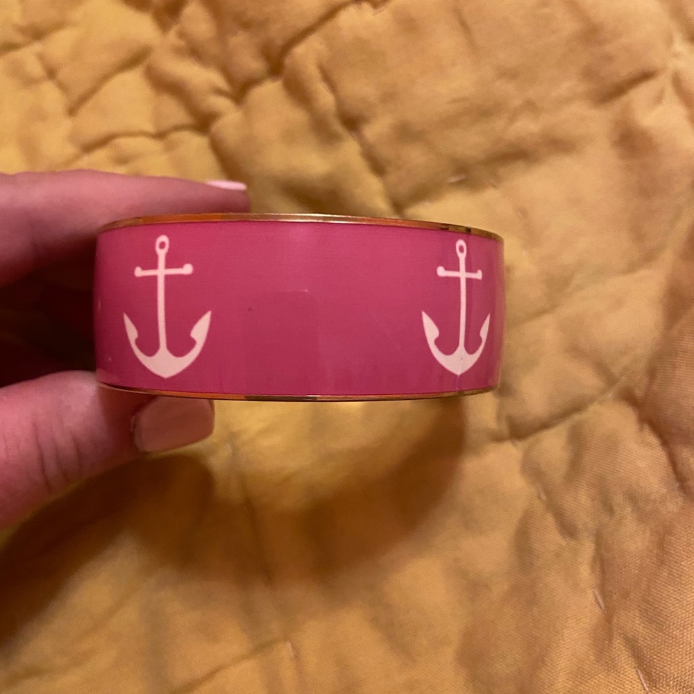 Jcrew pink and gold anchor bracelet